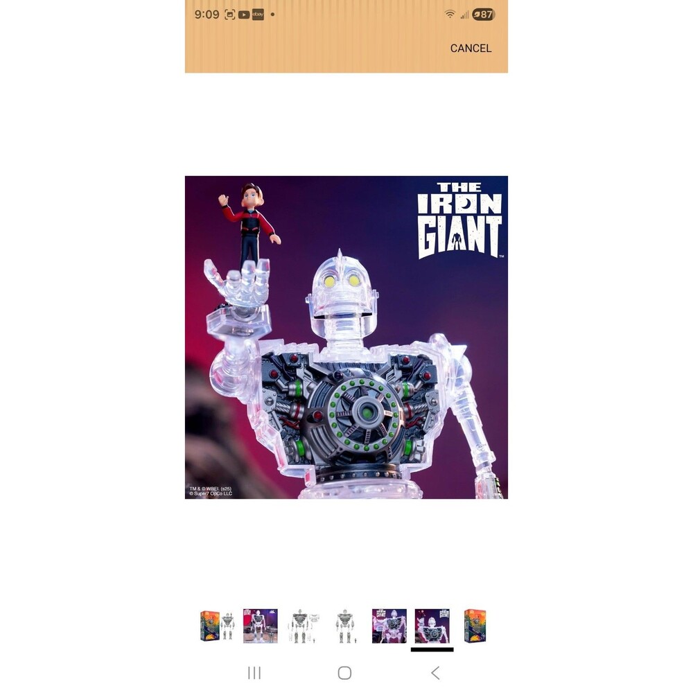 Super7 THE IRON GIANT Super Cyborg CLEAR X-RAY 11" Action Figure w/ Hogarth 2024 - Picture 9 of 13